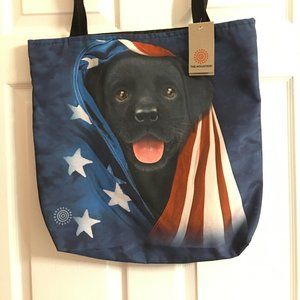 Black Lab Puppy Tote Bag  17x18 NWT  The Mountain Canvas Bag